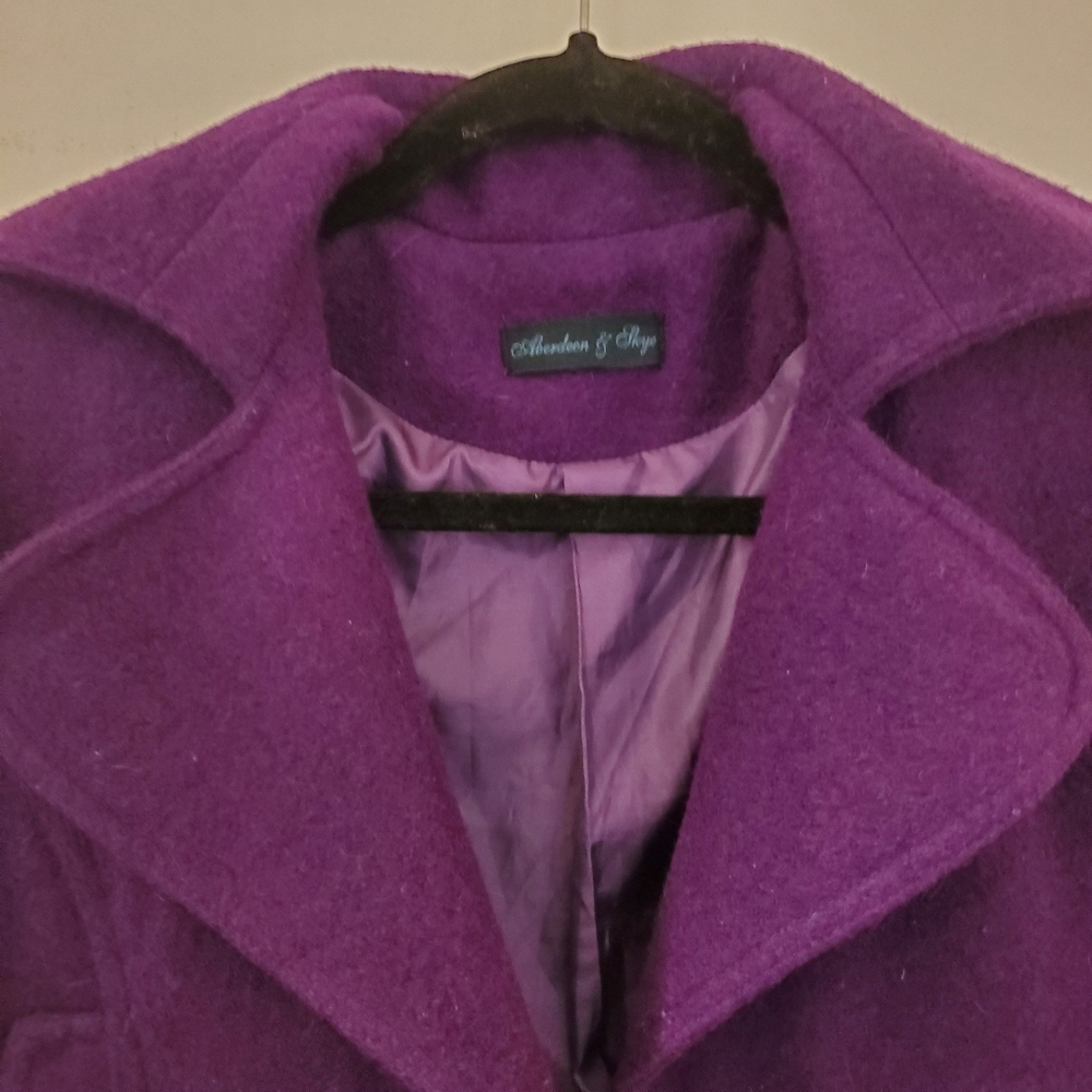 Purple pea coat, wool blend, size small from Aberdeen & Skye - Picture 6 of 11